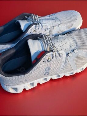 On Cloud Lightweight Mesh Sneakers in Light Gray8